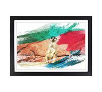 Meerkat 2 V2 Framed Print | A2 Black Framed Wall Art | Ready to Hang | Modern Animal Picture | Living Room Bedroom Lounge Office