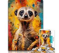 Meerkat Adult Jigsaw Puzzles 1000,Learning Educational Toys Family Games with Matching Poster And Trivia Sheet (50x75cm)