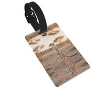 Meerkat Animal Luggage Tags for Suitcases, PVC Suitcase Tag with Secure Strap Suitcase Identifier with Privacy Name Card for Travel Bag Tags Personalized Baggage Tag for Women Men