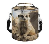 Meerkat Animal Lunch Bag 15L, Insulated Picnic Basket with Leakproof Design - Large Cooler Tote for Camping, Beach, Hiking & Groceries