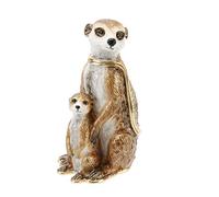 Meerkat & Baby Family Keepsake Trinket Box - Crystal Enhanced Ornament