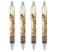 Meerkat Ballpoint Pens Black Ink Ball Point Pen Retractable Writing Pen for Men Women Office Supplies 4 PCS