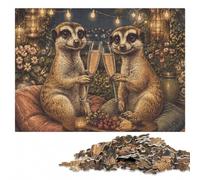 Meerkat Cheers Wood Puzzle Challenge, Adults, 1000 Pieces | Piece-by-piece progress - a simple way to organise the image in spare time.