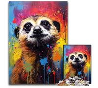 Meerkat Colorful 1000 Piece Jigsaw Puzzle Wooden Jigsaw Puzzles for Adults DIY Home Decor Gift Brain Teaser Game 1000 PCS(75x50cm)