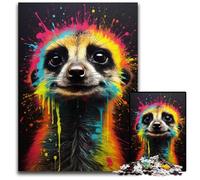 Meerkat Colorful 1000Piece Jigsaw Puzzle Wooden Jigsaw Puzzles for Adults Birthday Gift Idea Challenging Brain Teaser Game 1000 PCS(38x26cm)