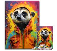 Meerkat Colorful Jigsaw Puzzles for Adults 1000 Piece Wooden Jigsaw Puzzles Brain Teaser Game for Teenagers Perfect 1000 PCS(38x26cm)