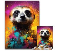 Meerkat Colorful Jigsaws 1000 Pieces for Adults Paper Jigsaw Puzzles for Adults Intricate Design for Teenagers, DIY Decor, And BrainBoosting Fun 1000 PCS(38x26cm)