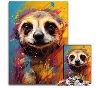Meerkat Colorful Puzzles 1000 Pieces for Adults Wooden Jigsaw Puzzles Colorful Home Decor & Interactive Family Game 1000 PCS(75x50cm)