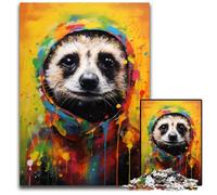 Meerkat Colorful Puzzles for 1000 Piece Wooden Jigsaw Puzzles for Adults for Home Decor & Holiday Fun 1000 PCS(75x50cm)
