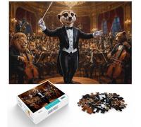 Meerkat Conductor with Animal Orchestra Jigsaw Puzzle, 1000 Piece | For a classic tabletop challenge, this adult jigsaw puzzle with 1000 pieces combines concentration with relaxation.