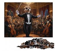 Meerkat Conductor with Animal Orchestra Jigsaw Puzzle, 1000 Pieces | Christmas puzzle gift for adults: activity for family time.
