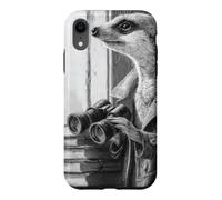 Meerkat Detective Trench Coat Binoculars Noir Art Case for iPhone XR