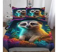 Meerkat Duvet Cover Set with Pillowcases Printed Bedding Set Comforter Cover 3 Pieces Soft Microfiber Quilt Cover Double (200x200cm)