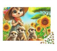 Meerkat Jigsaw Puzzle Animal 1000 Pieces Eco Friendly Paper Bundle for Adults 12+ Home Decor Puzzle 38x26cm/1000pcs