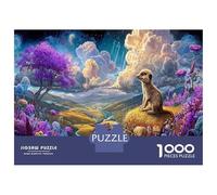 Meerkat Jigsaw Puzzle Fantasy Meerka 1000 Pieces Extra-thick Cardboard for Seniors Brain Training Holiday 70x50cm/1000pcs