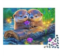 Meerkat Jigsaw Puzzles for Adults Fun 300 Piece Chromatic Other Realm Education Game Home Decoration Toy Intellectual Game Stress Relief Toy Challenge Educational (300pcs (40x28cm))