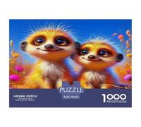 Meerkat Jigsaw Puzzles Puzzle for Adults Kids. 1000 Pieces Whimsical Challenge Toy Educational Game Home Decoration for Adults& Kids Age 14 Years Up 70x50cm/1000pcs