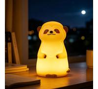 Meerkat Night Light, Cute Rechargeable Touch Table Lamp with 30 Min Timer, Squishy Silicone Nursery Light for Desk Bedroom Decor, Animal Choice for Moms Toddler