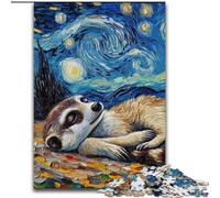 Meerkat Night Sky 1000 Piece Jigsaw Puzzles for Adults Gifts, Challenging Game And Family Play Artists Collection, Fine Art for Age 14 Years Up (50x75cm)
