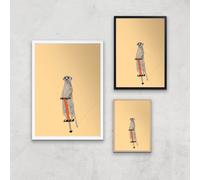 Meerkat On A Pogo Stick Giclee Art Print - A4 - Print Only