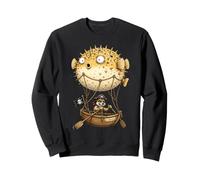 Meerkat Pirate s Funny Puffer Fish Balloon Sweatshirt