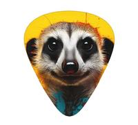 Meerkat Printed guitar picks - three thicknesses: thin, medium and thick, suitable for electric guitar, bass and ukulele.