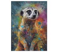 Meerkat Puzzles 300 Pieces Wooden Jigsaw Puzzle for Adults Brain Exercise Challenge Game Gift for Kids Children Jigsaws 42×30cm