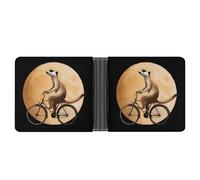 Meerkat Riding Moon Bifold Wallet for Men with Card Slot