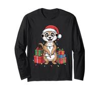 Meerkat Santa Hat Christmas Design Funny Animal Lovers Long Sleeve T-Shirt