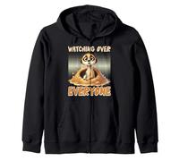 Meerkat WATCHING OVER EVERYONE Funny Meerkats Zip Hoodie