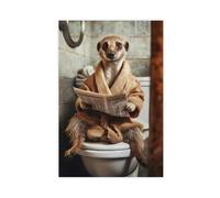 Meerkat Wc, Ai Generated, Suit, Animal Portrait, Jungle, Digi Art, Poster, Funny Animal Portrait, Meerkat, Toilet-1