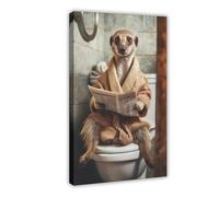 Meerkat Wc, Ai Generated, Suit, Animal Portrait, Jungle, Digi Art, Poster, Funny Animal Portrait, Meerkat, Toilet-1