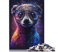 Meerkat with Glasses 500 Piece Jigsaw Puzzle for Adult Toy Intellectual Game Educational Game for Adult Stress Relief Home Decoration 500pcs (52x38cm)