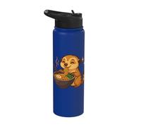 Meerkat with Noodles Ramen Kawaii Meerkat Stainless Steel Insulated Water Bottle