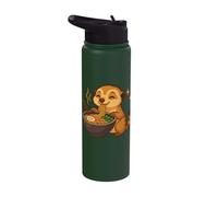 Meerkat with Noodles Ramen Kawaii Meerkat Stainless Steel Insulated Water Bottle