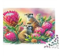 Meerkat1000 Piece Jigsaw Puzzle for Adults Educational Games FlowerFun And Challenging for Home Decoration Great Gift Idea38x26cm/1000pcs