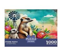 Meerkat1000Pieces JigsawPuzzlesAnimal Mongoose KidsforAdult Challenging LargePiecePuzzles Age12+byth Challenging The Impossible Difficult Game Fun, Challenging 38x26cm/1000pcs