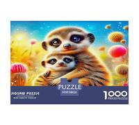 Meerkat1000Pieces JigsawPuzzlesAnimal Mongoose KidsforAdult Challenging LargePiecePuzzles Age12+byth ThemeFlowersandBirds Fun, Challenging 38x26cm/1000pcs