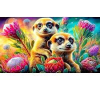 meerkats 1000 Pieces Jigsaw Puzzles for Adults Challenging Game Jigsaw Puzzle Home Decoration for The Whole for Women, Gifts for Men 75x50cm/1000pcs