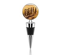 Meerkats on The Grassland Wine Bottle Stopper Decorative Vacuum Silicone Wine Stopper with Beautiful Art Glass Reusable Beverage Bottle Sealer Keeps Fresh