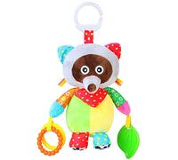 MEERO LONDON RC2201 Racoon Soft Newborn Activity Toy with Teether,Baby Pram Toy and Colourful Pushchair Toy,Newborn Sensory Toy for Baby Boys and Girls from 0+ Months