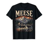 Meese Moose Mountain Nature Wildlife Sunset Value Graphic T-Shirt