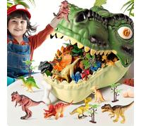 MEESHEEP 52Pcs Dinosaur Toys for Boys Age 3-5, Fun & Educational T Rex Toy for Boys and Girls, Ideal for Learning About Prehistoric Creatures I Convenient Storage I Portability