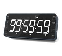 MeesMeek Digital Kitchen Timer with 19.8cm Extra Large LED Display: Magnetic, 3 Brightness, 5 Alarms, 4 Volume, Interval, Clock, Battery Powered Countdown Count Up Timer for Cooking Classroom Home Gym