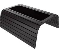 MEESOGA Sofa Arm Tray Table - Foldable Wooden Couch Armrest Tray with Felt Base, Non-Slip Sofa Armrest Tray for Snack & Drink & Remote Holder - Space-Saving Living Room Organizer (Black)