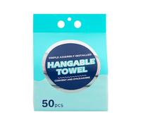Meet AI Muse Hangable Disposable Cleaning Towels, Microfibre, Pink Blue Grey, 50 Count, Multi-Use Kitchen Cloths with Wall Mount Dispenser