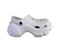 Meet AI Muse Platform Clog Sandals with Chunky Sole and Strap, White and Black Platform beech summer shoes size 3-8 (White, UK Footwear Size System, Adult, Women, Numeric Range, Medium, 5, 6)