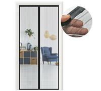 Meet Beauty Magnetic Fly Screen for Door, 120 x 200 cm, Easy Installation Without Drilling | Automatic Closing, Fresh Air and Insect Protection - Black