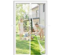 Meet Beauty Magnetic Fly Screen for Windows Doors 95 x 120 cm, Windproof Design of Third Generation, Fine Mesh, Automatic Closing, White