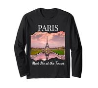 Meet in Paris at the Eiffel Tower in France French Vacation Long Sleeve T-Shirt